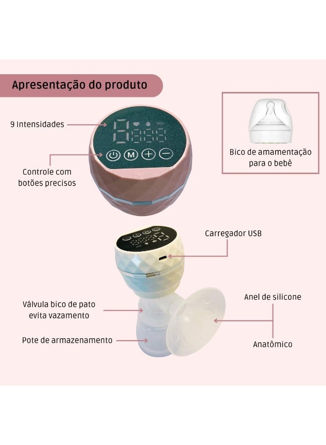 مضخة ثدي كهربائية قابلة للارتداء للأمهات المرضعات، آلة ضخ الحليب الكهربائية الاوتوماتيكية مع وضعين و9 مستويات، محمولة وصغيرة الحجم، قابلة لإعادة الشحن مع بطارية كبيرة 1400 مللي امبير في الساعة - Image 3